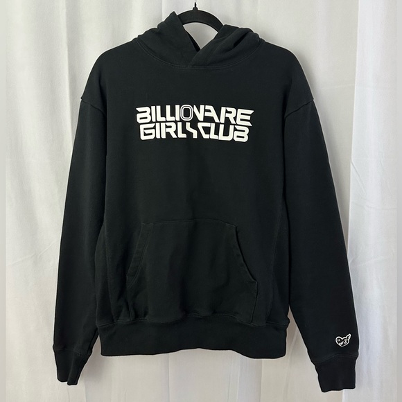 Billionaire Girls Club Black Graphic Hoodie Womens Size Large